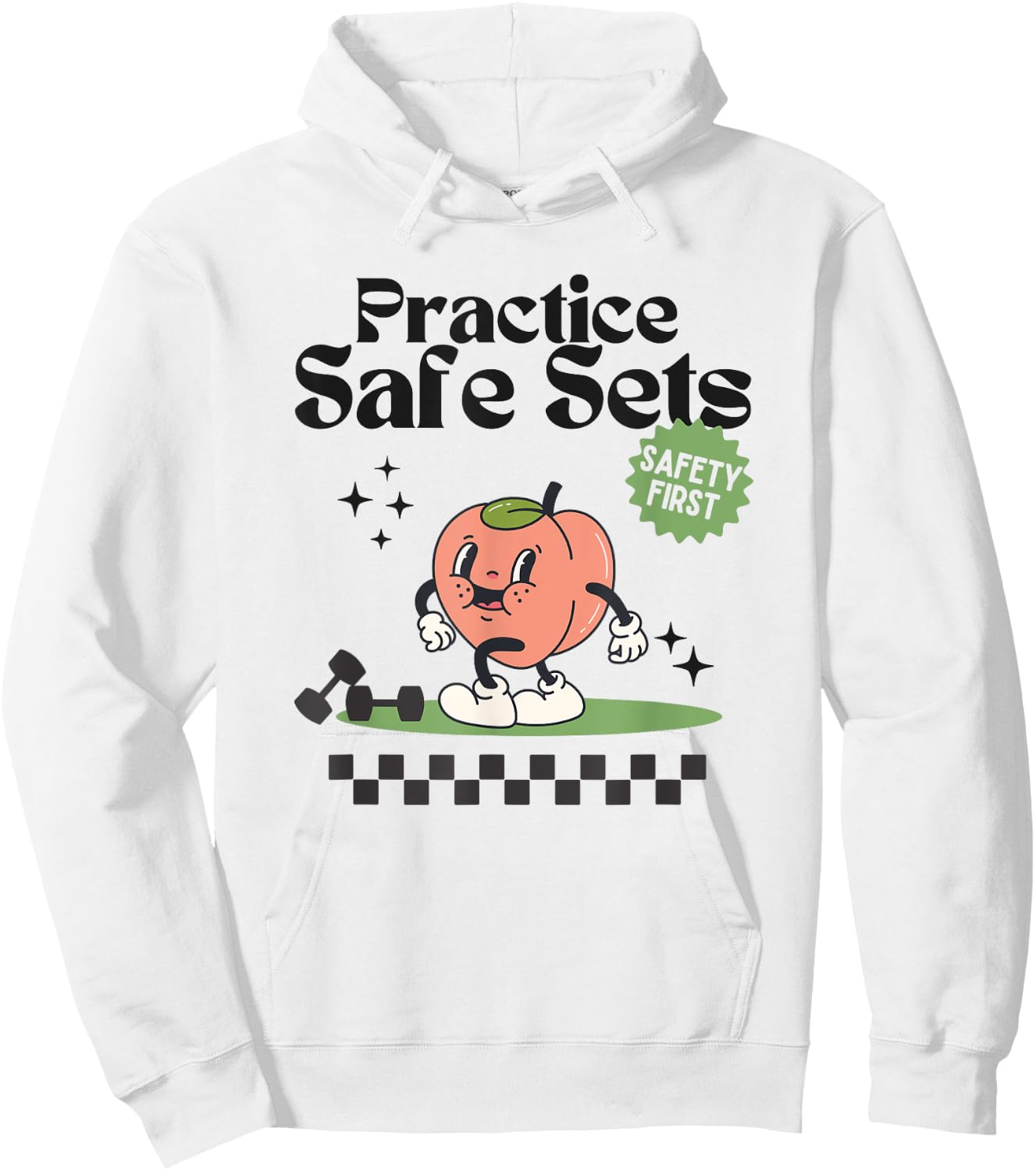 Practice Safe Set Funny Gym Weightlifting Cover Hoodie - Hoodie | White