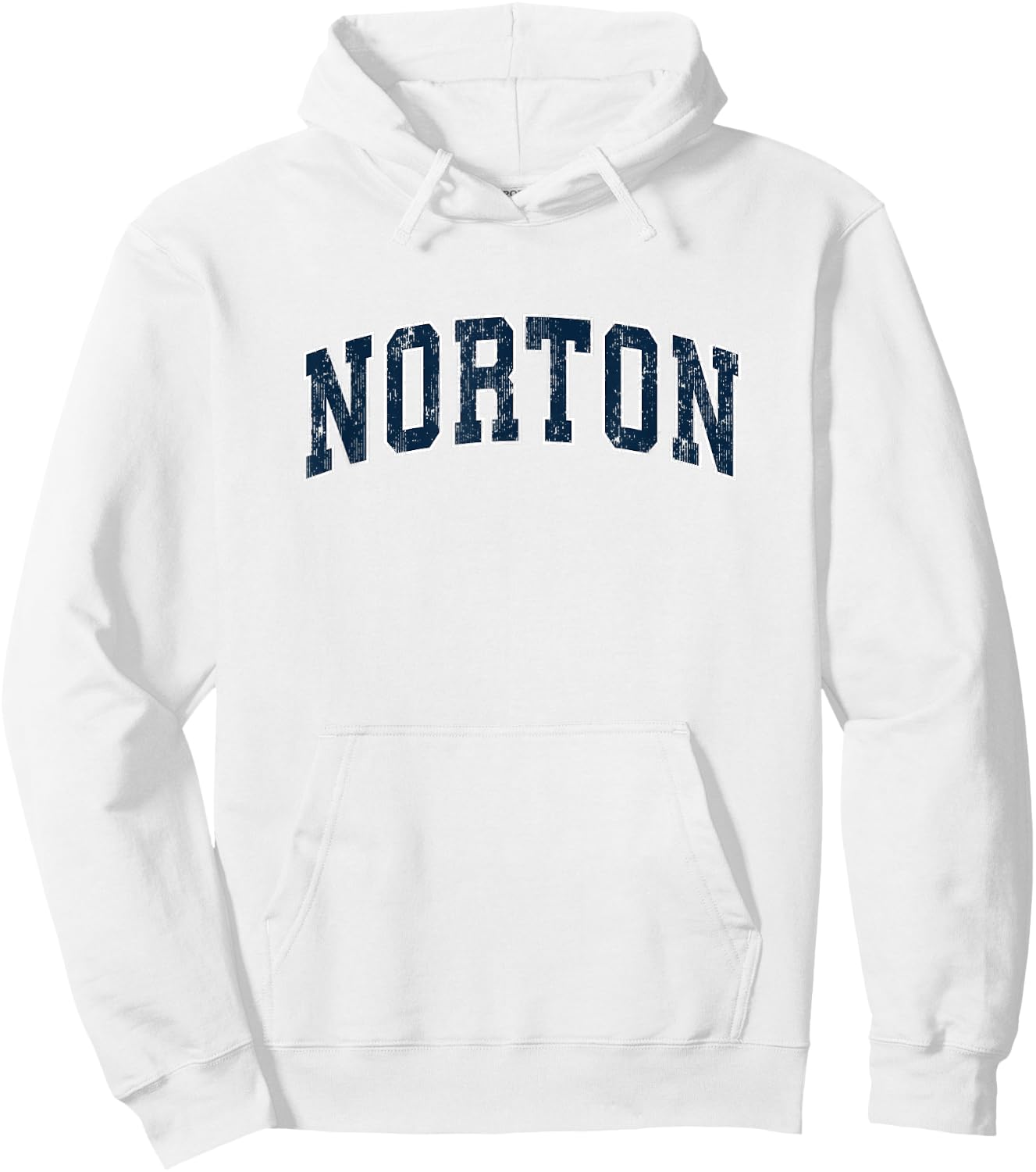 Norton Massachusetts MA Vintage Sports Design Navy Design Hoodie - Hoodie | White