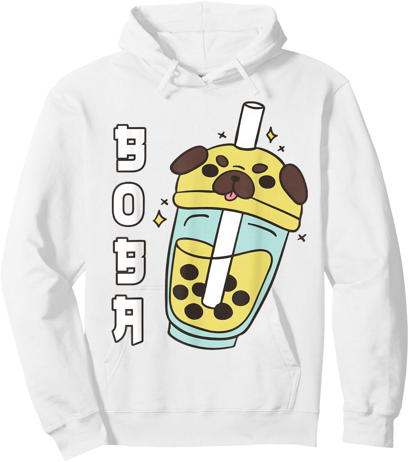 Cute Pug Boba Tea Toddler Girl Kid Dog Mom Lover Gift Kawaii Hoodie - Hoodie | White