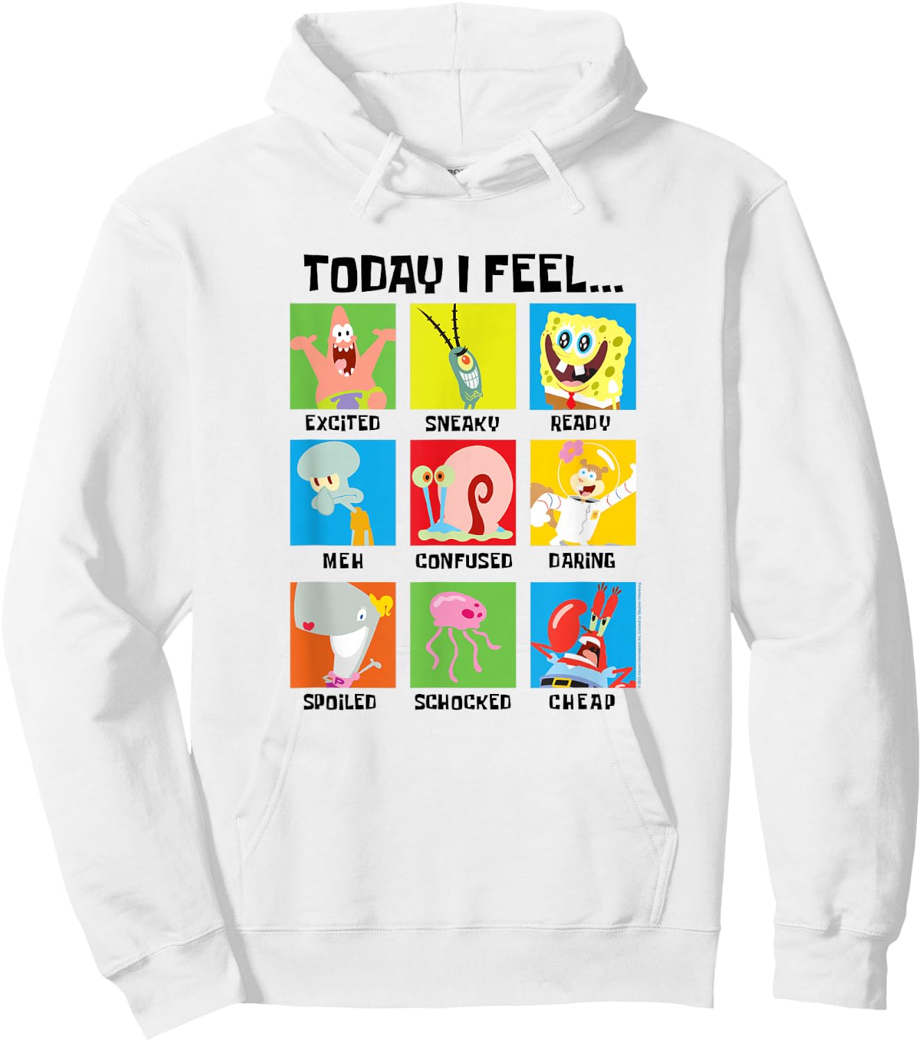 SpongeBob SquarePants Today I Feel… Character Panel Moods Hoodie - Hoodie | White
