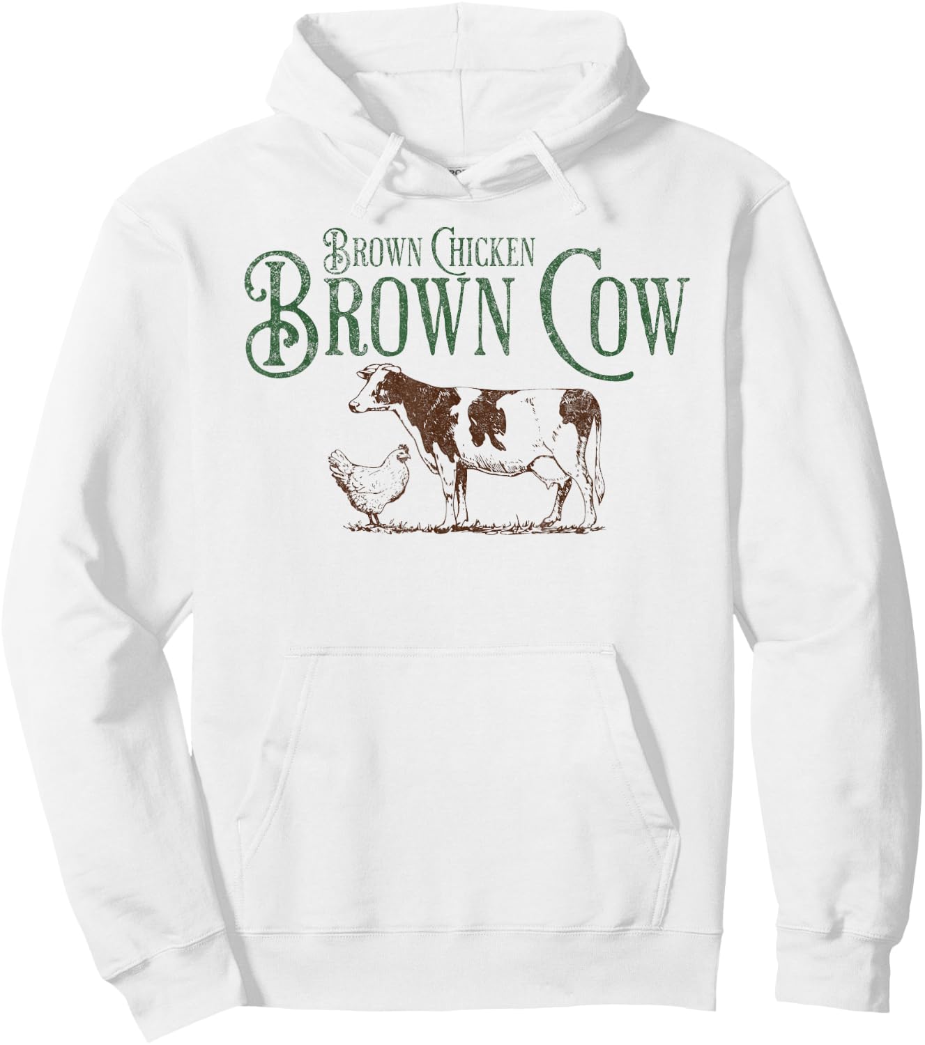 Brown Chicken Brown Cow Funny Bow Chicka Wow Wow Joke Hoodie - Hoodie | White