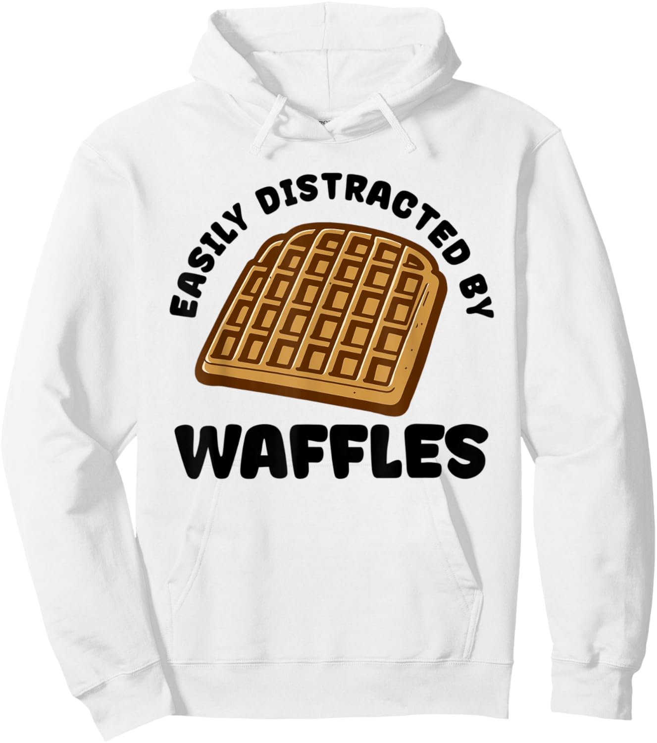 Distracted by Waffles Ironic Waffle Lover Hoodie - Hoodie | White