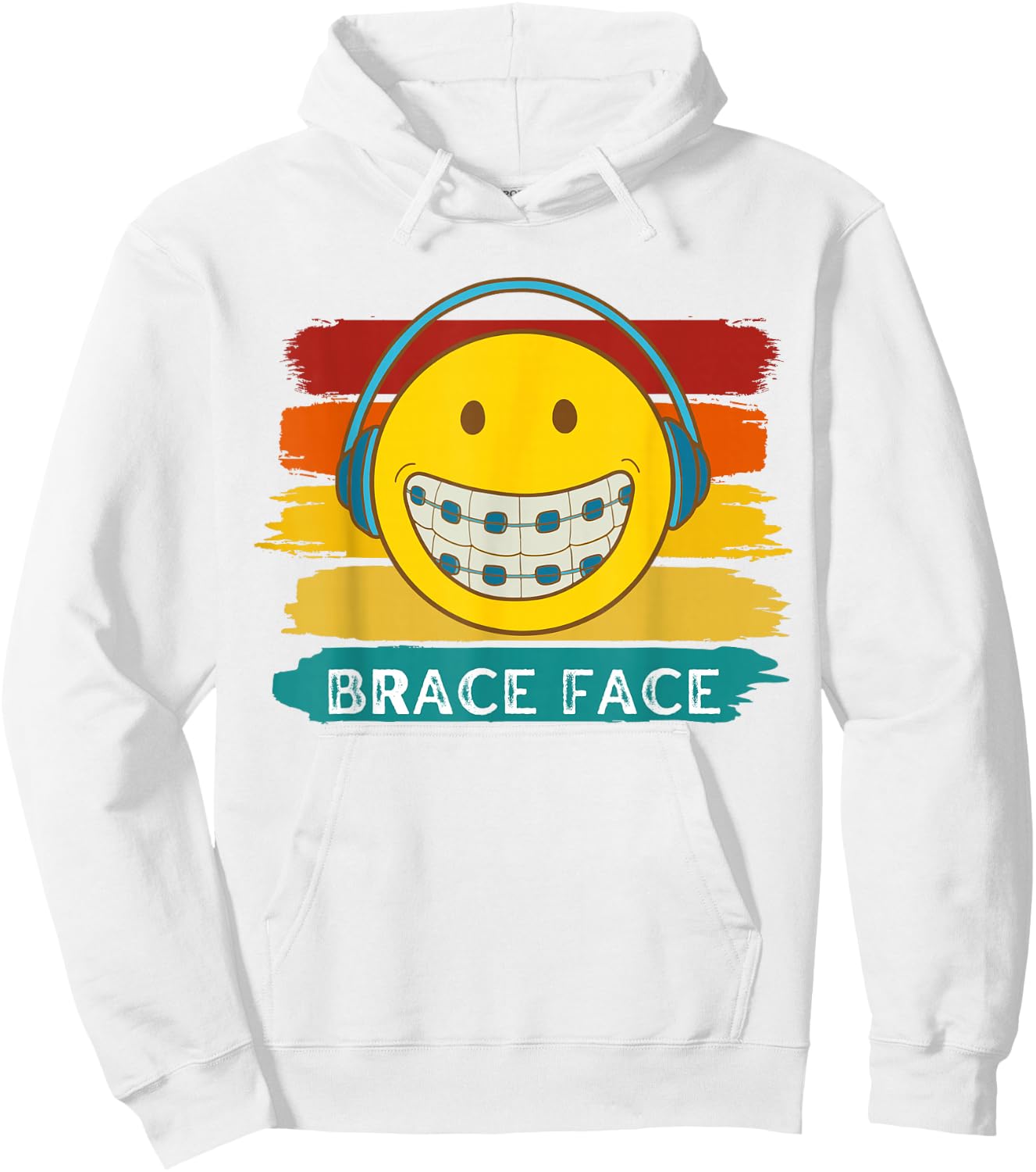 RETRO SMILE BRACE FACE Orthodontic Braces Hoodie - Hoodie | White