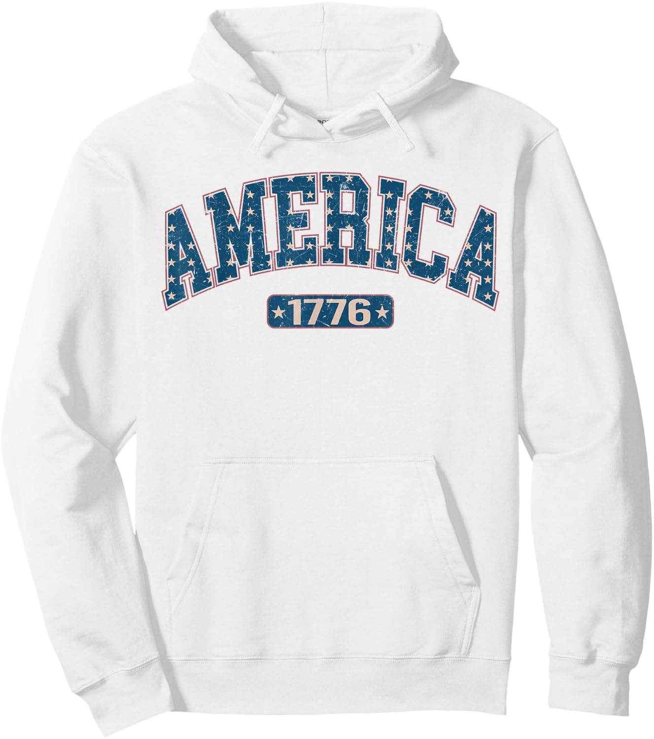 Happy 4th Of July Patriotic American US Flag 4th Of July Hoodie - Hoodie | White