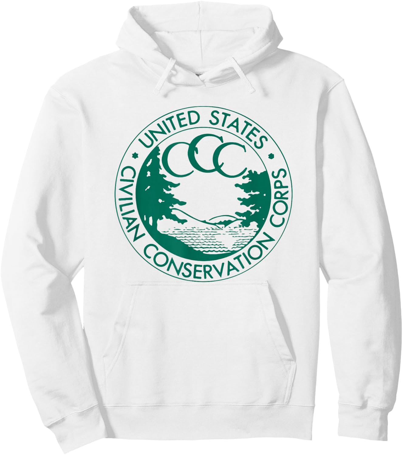 Civilian Conservation Corps CCC Logo Retro Distressed 1930s Hoodie - Hoodie | White