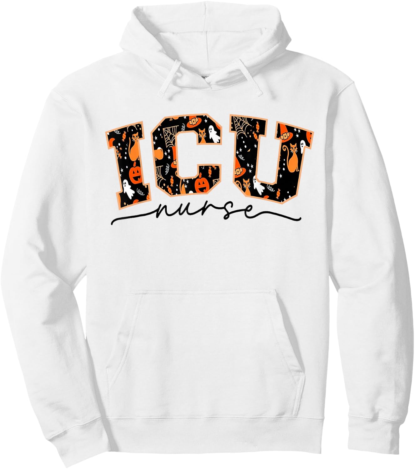ICU Nurse Halloween Critical Care CCU Intensive Care Rn Fall Hoodie - Hoodie | White