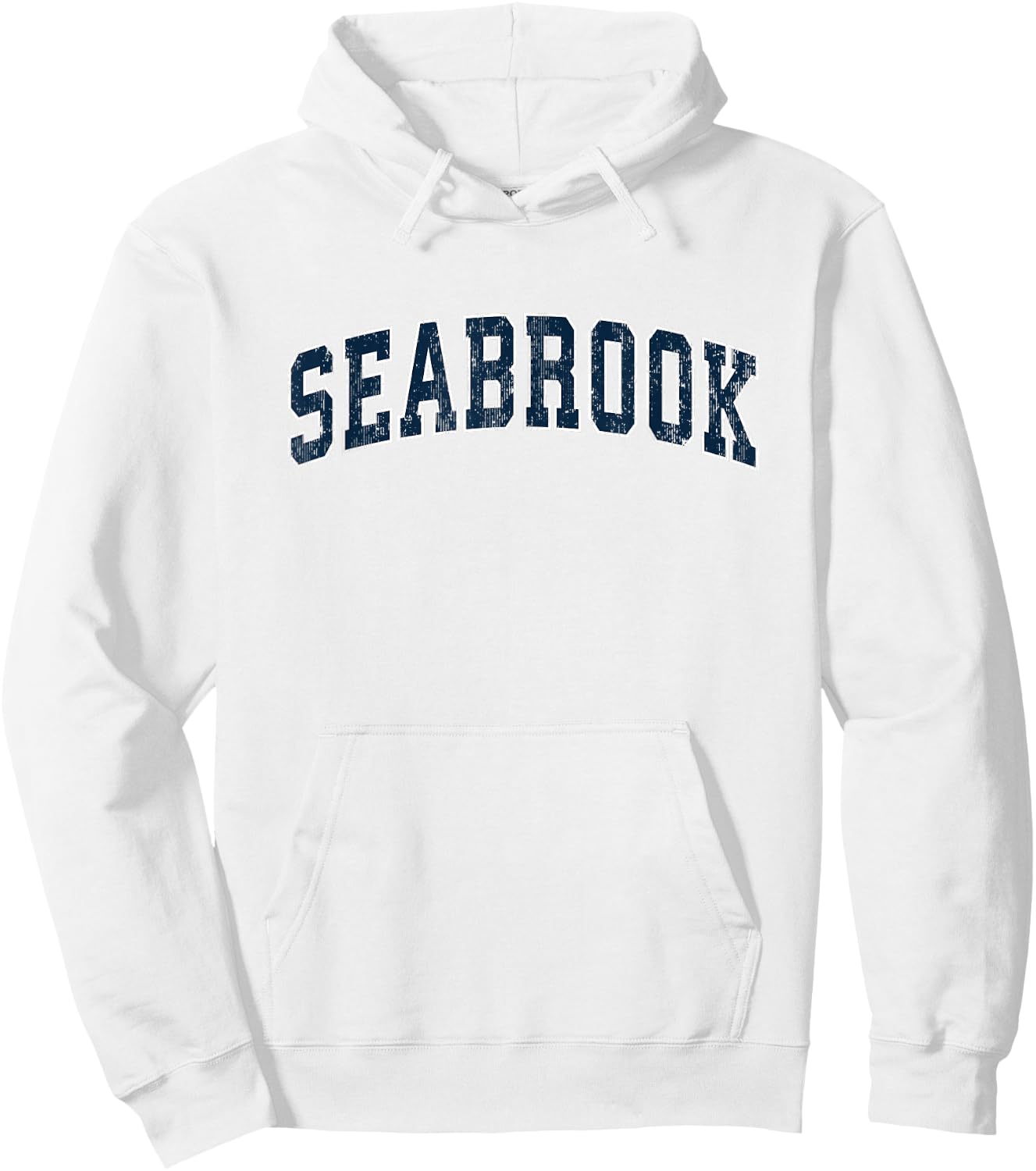 Seabrook New Hampshire NH Vintage Sports Design Navy Design Hoodie - Hoodie | White