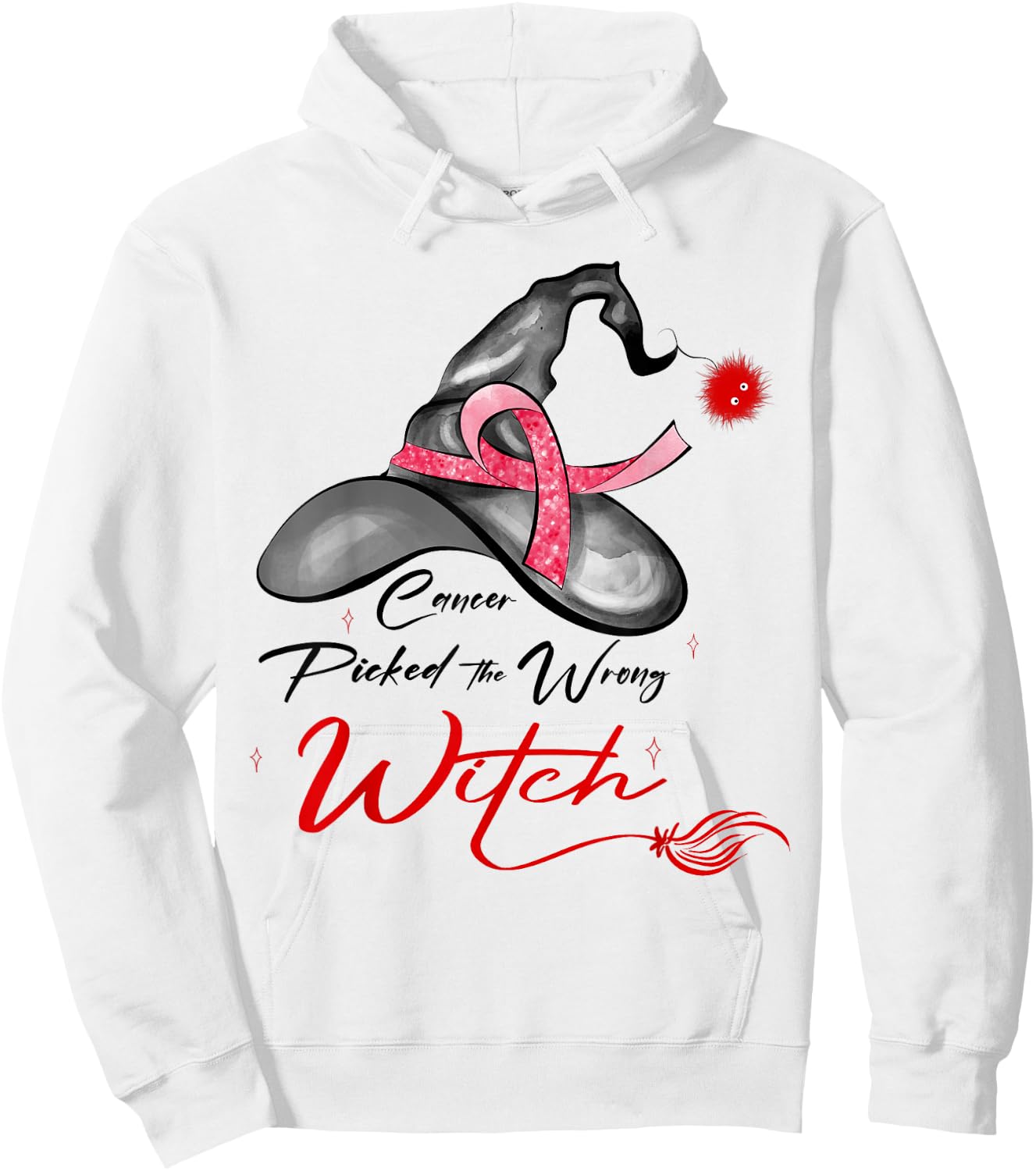 Blood Cancer Halloween | Blood Cancer Picked Wrong Witch Hoodie - Hoodie | White