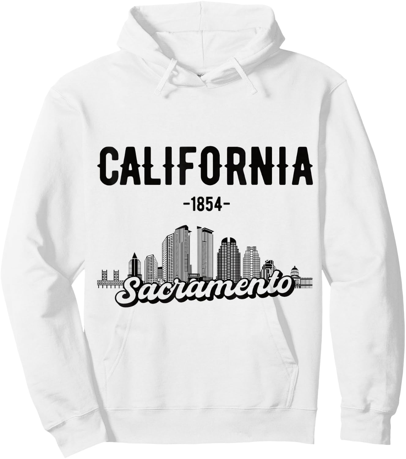 Skyline Sacramento California Hoodie - Hoodie | White