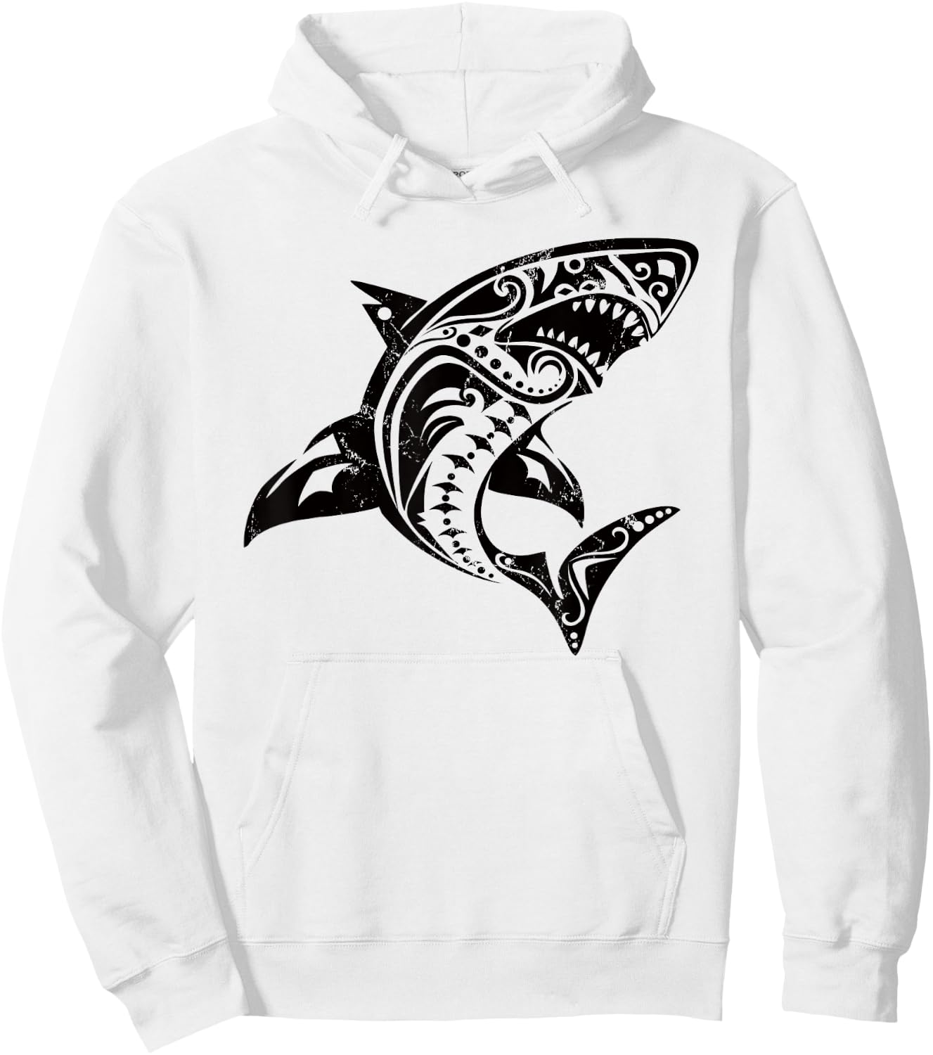 Shark Vintage Retro Tribal Throwback Vacation Hoodie - Hoodie | White