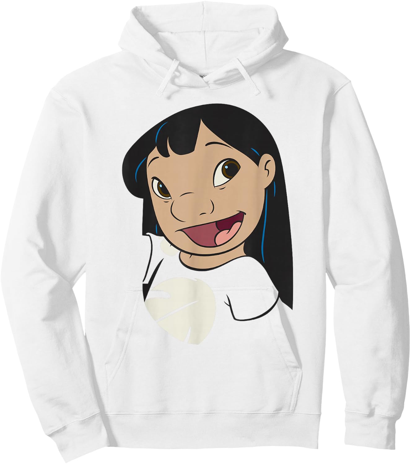 Disney Lilo & Stitch Lilo Big Face Red Shirt Smile Hoodie - Hoodie | White