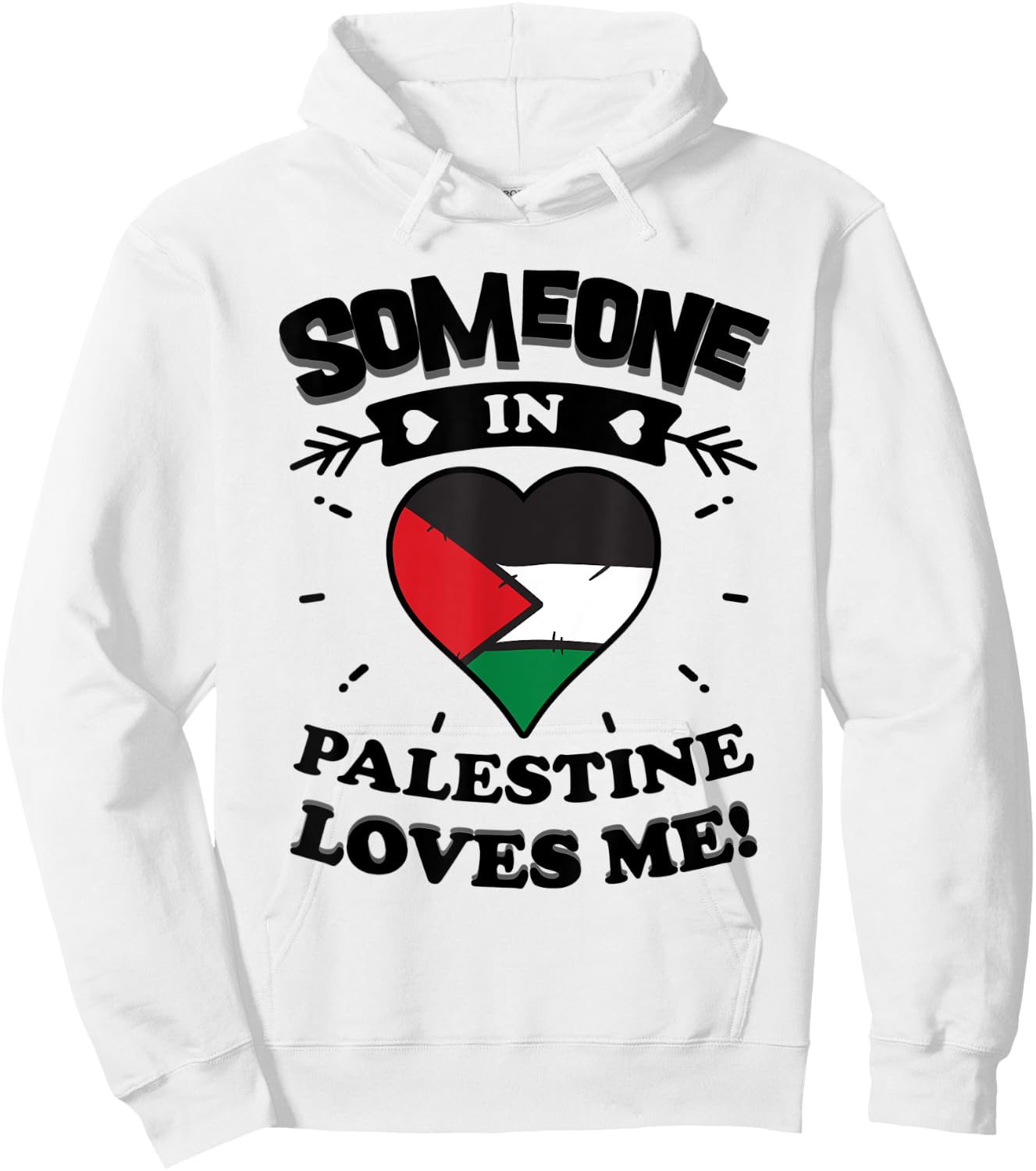 Someone In Palestine Loves Me Palestinian Flag Heart Hoodie - Hoodie | White