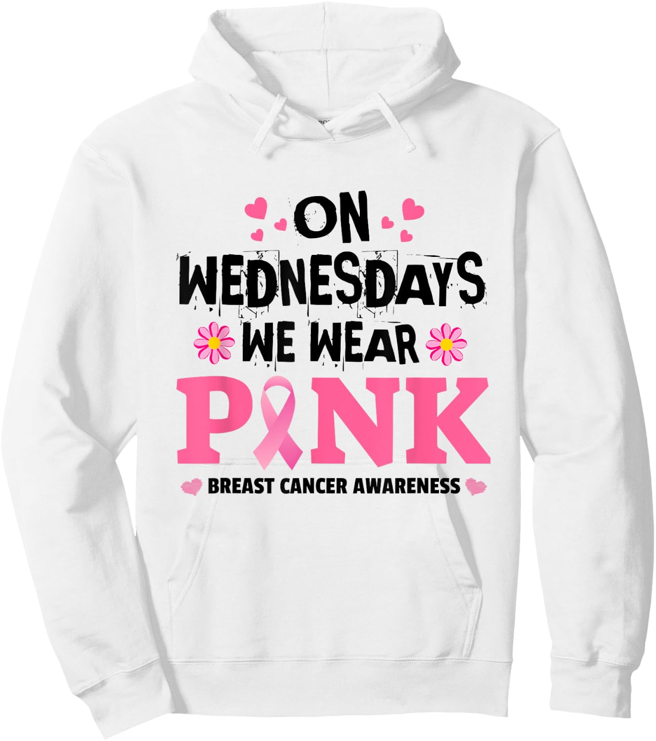 We Wear Pink Ribbon Breast Cancer Awareness Month Men Women Hoodie - Hoodie | White