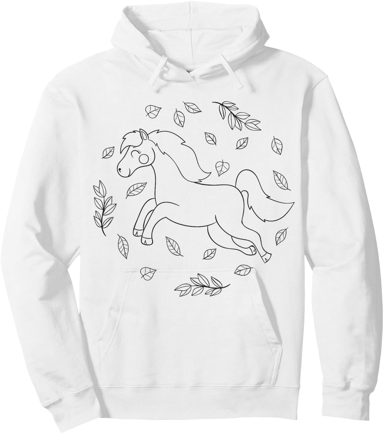 Horse mandala to color for children Hoodie - Hoodie | White