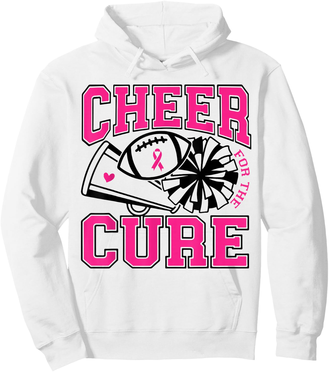 Cheer For The Cure Breast Cancer Awareness Cheerleader Hoodie - Hoodie | White