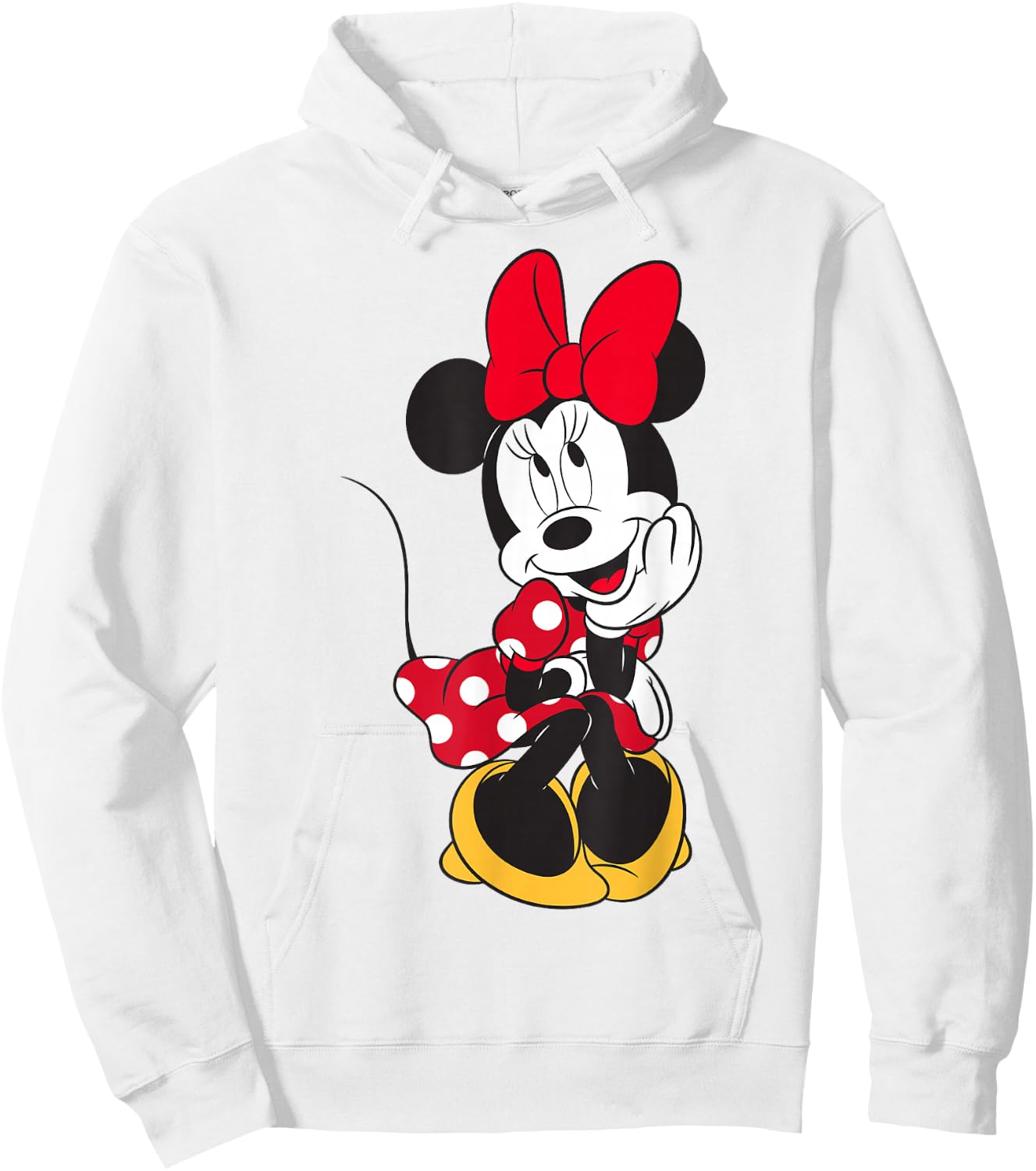 Disney Minnie Mouse Daydreaming Pose Cute Portrait Hoodie - Hoodie | White