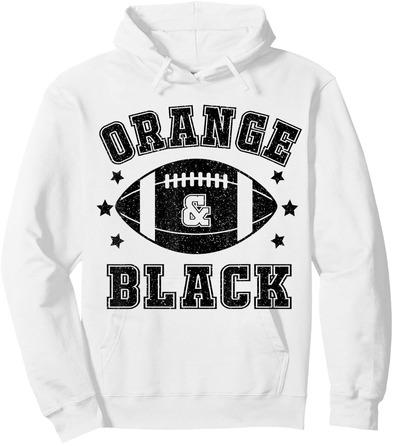 On Gameday Football We Wear Orange And Black School Spirit Hoodie - Hoodie | White