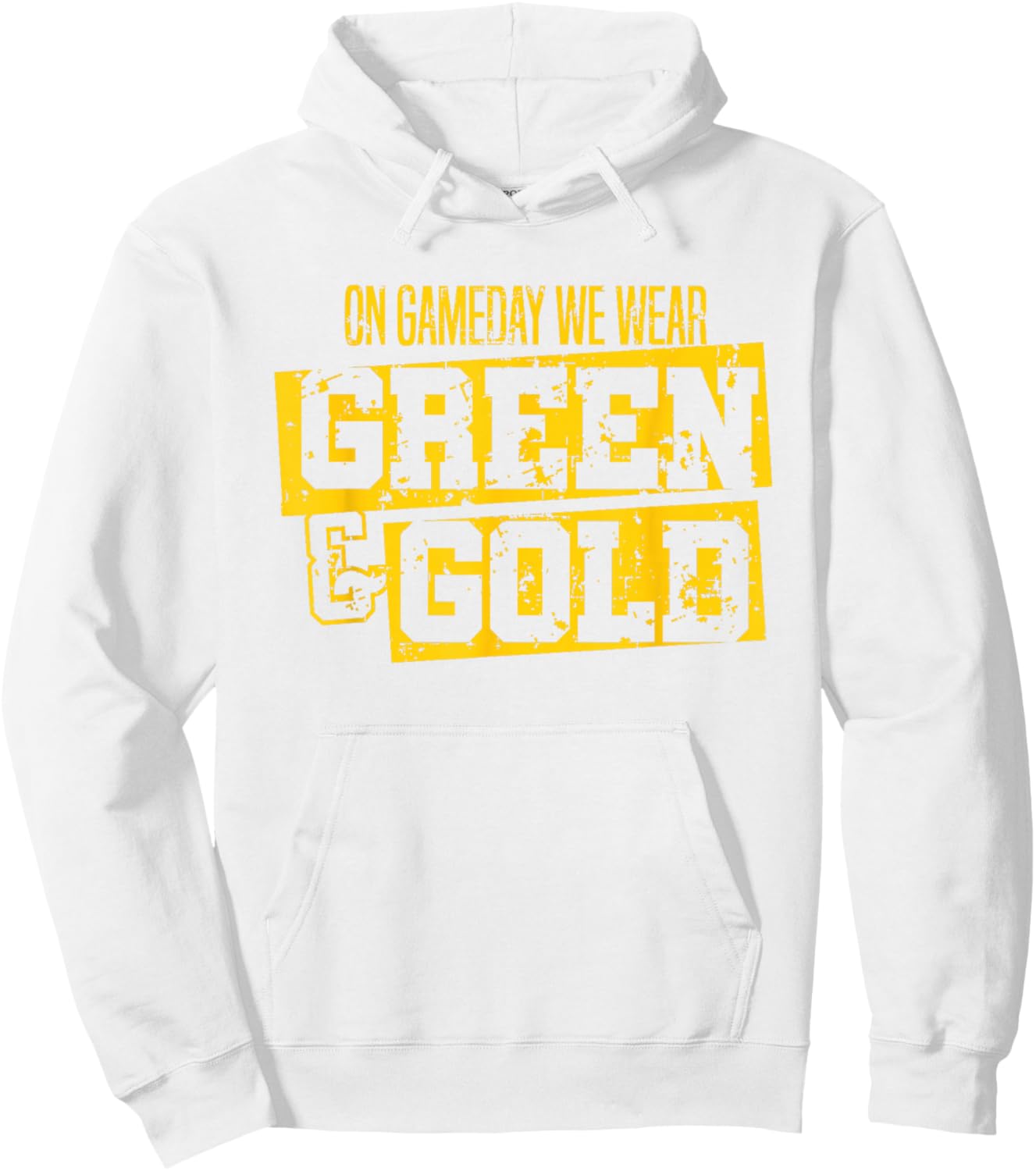 Green & Gold Game Day Group School Football Sports Fan Hoodie - Hoodie | White