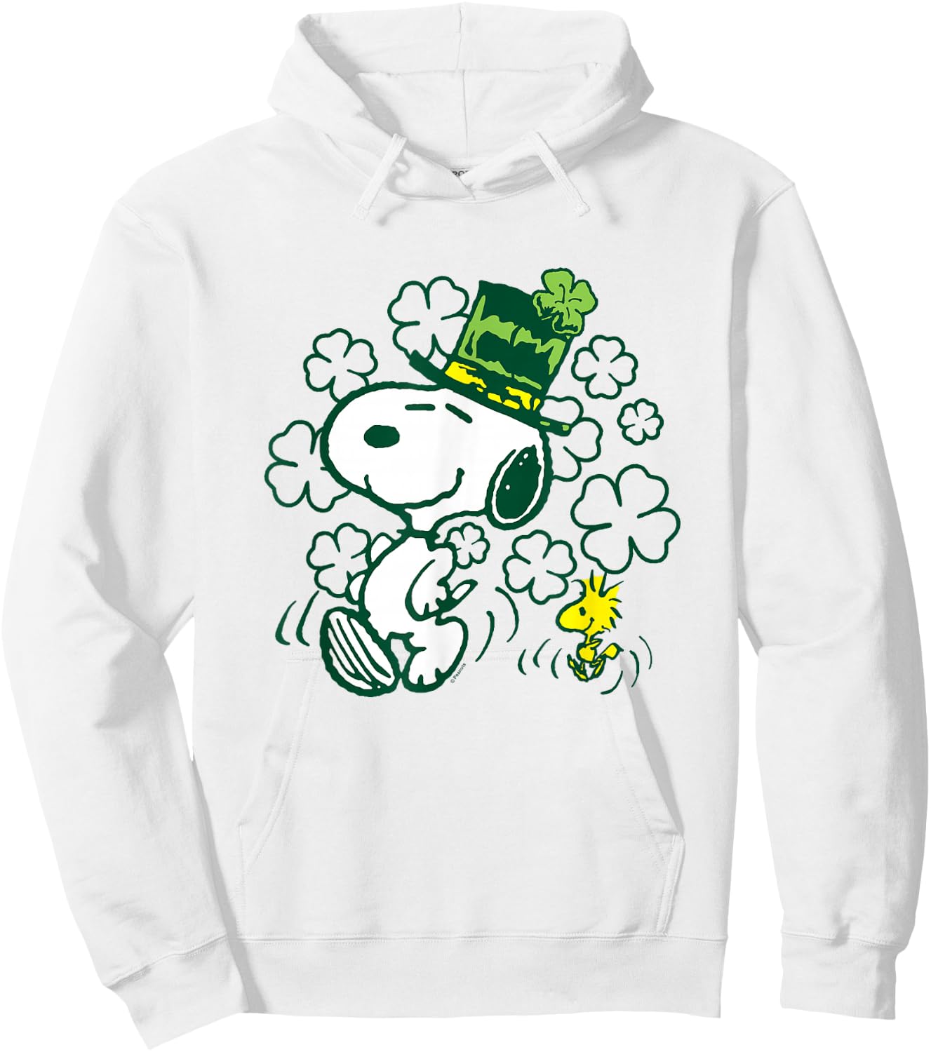 Peanuts - Snoopy and Woodstock St. Paddy's Day Clovers Hoodie - Hoodie | White