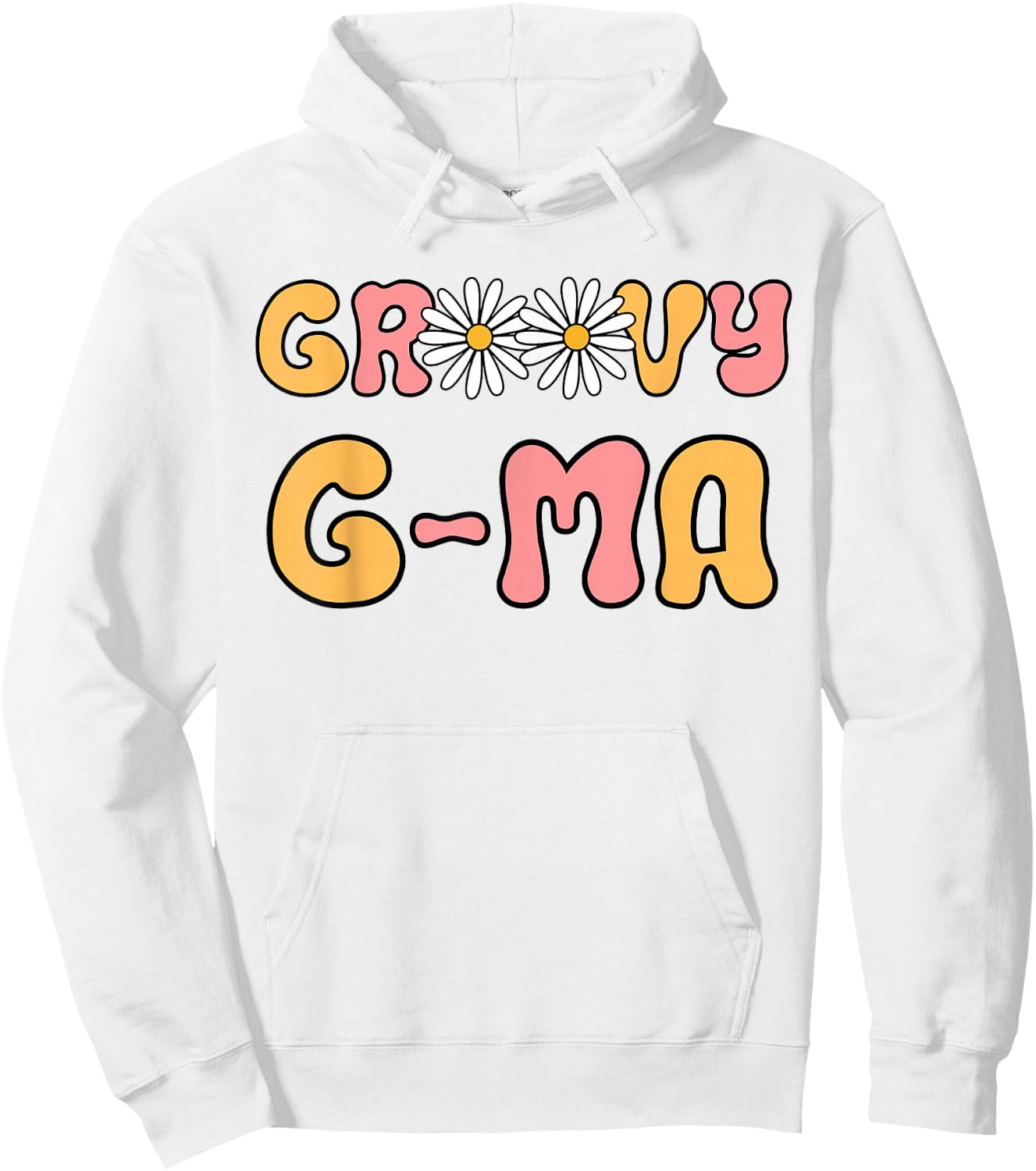 Retro Groovy G-ma Grandma Hippie Family Matching Mothers Day Hoodie - Hoodie | White