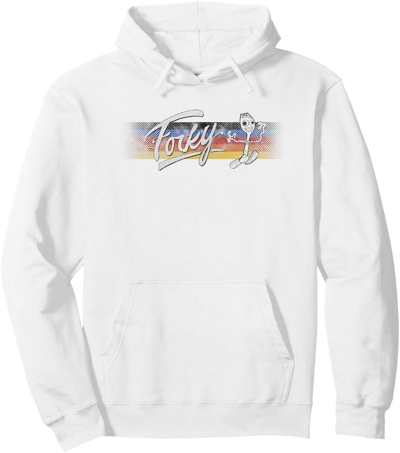 Disney Toy Story 4 Forky Rainbow Stripe Run Hoodie - Hoodie | White