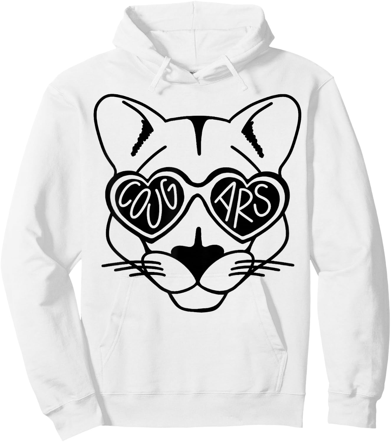 Cougars School Sports Fan Team Spirit Hoodie - Hoodie | White