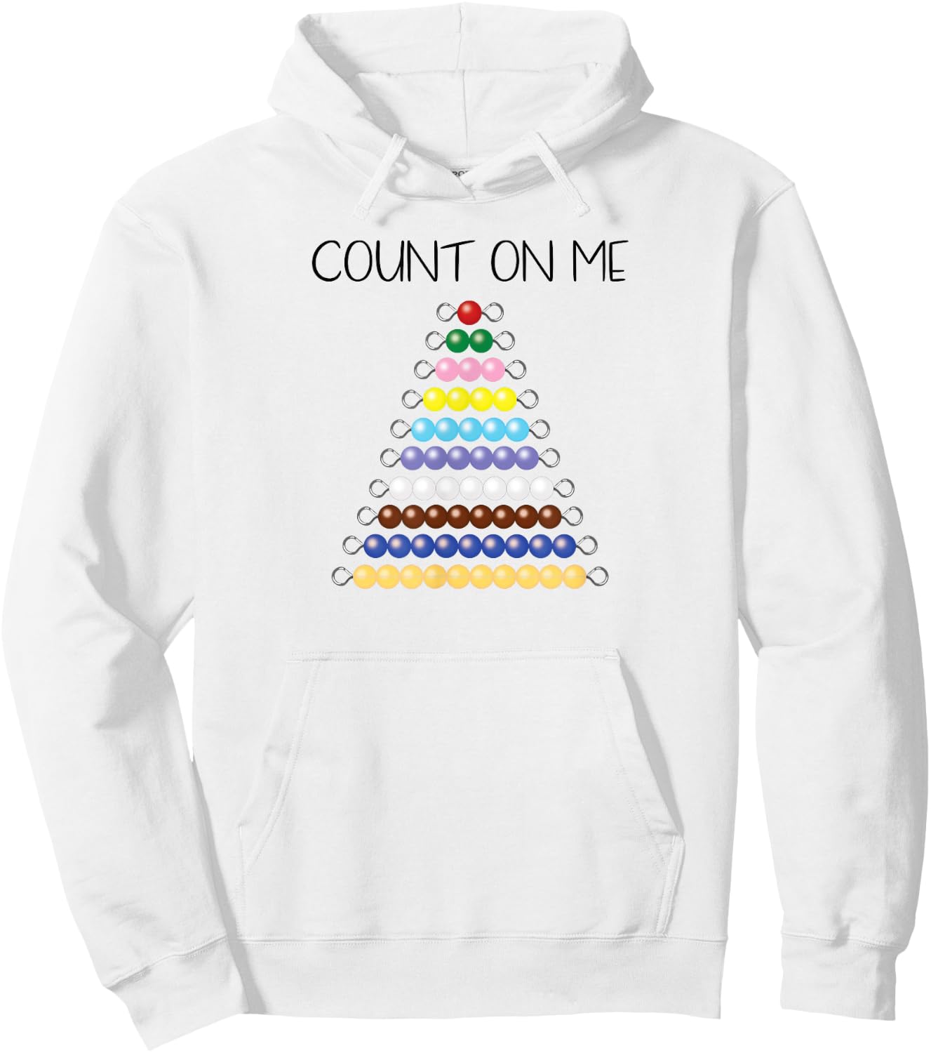 Count On Me - Montessori Bead Chains Hoodie - Hoodie | White