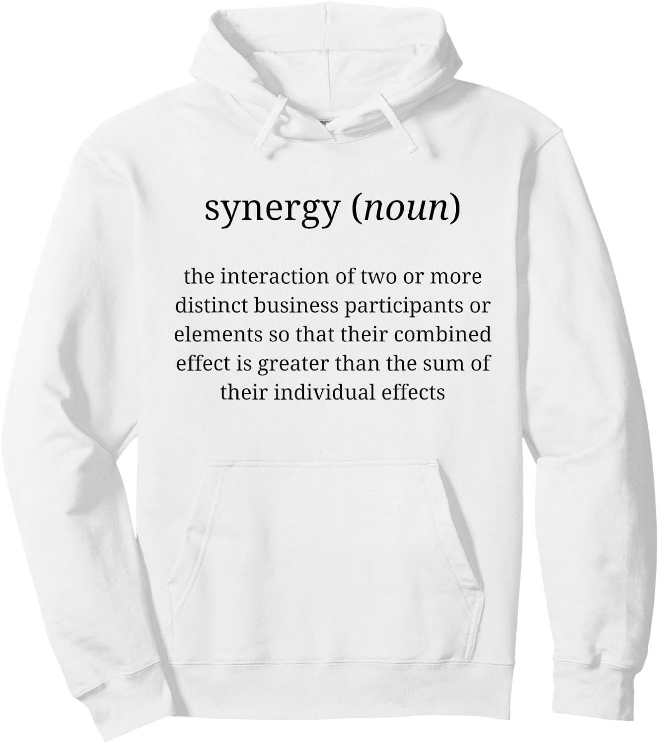 Business Buzzwords Synergy - Men's -Adults White Short Sleeve Classic Fit Cotton 60% Polyester 40% Size Small Hoodie - Hoodie | White