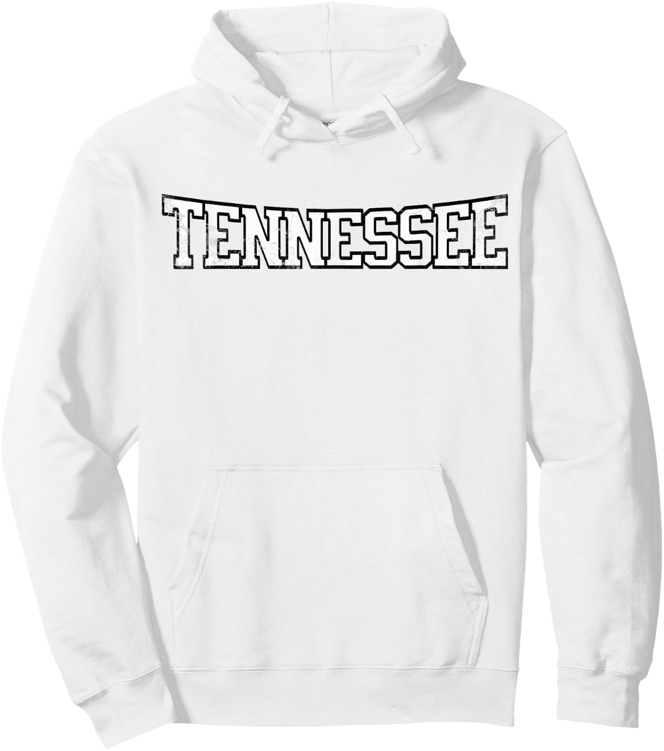 TN Tennessee City Distressed Hoodie - Hoodie | White