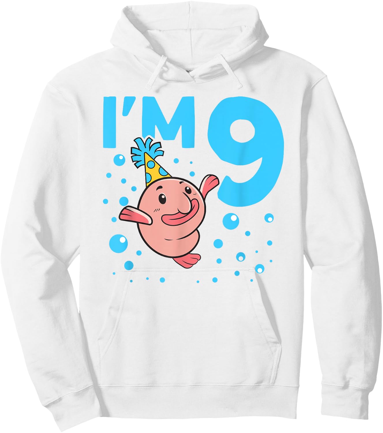 I'm 9 Blob Fish 9th Birthday Blobfish Hoodie - Hoodie | White