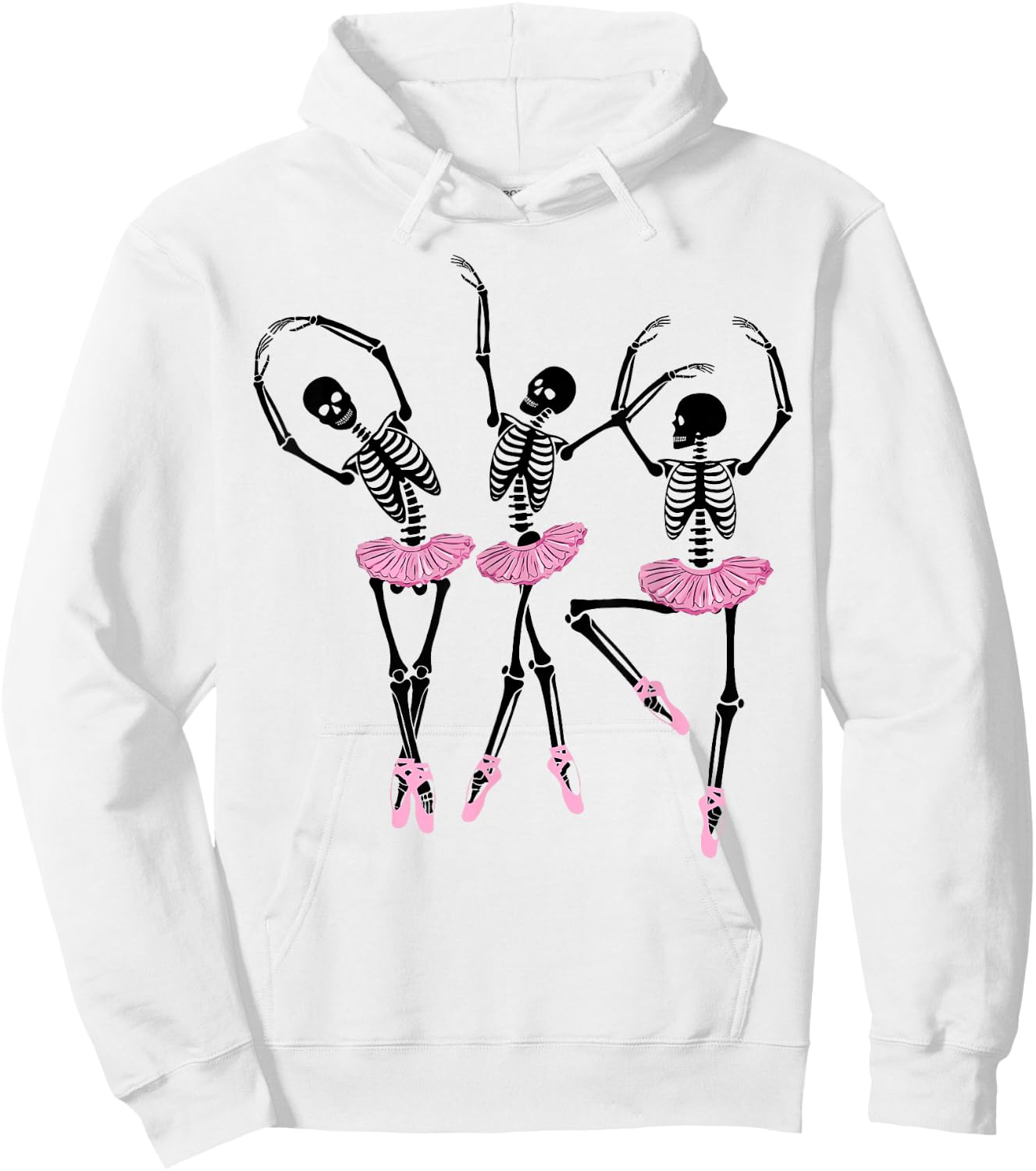 Ballerina Skeletons Dancing Halloween Ballerina Skeleton Hoodie - Hoodie | White