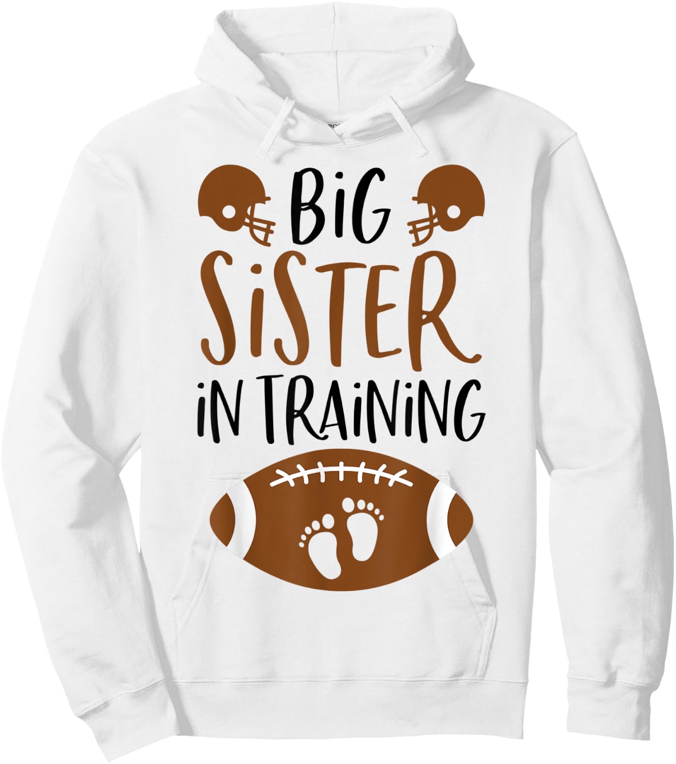 Big Sister in Training Fall Football Autumn Fall Pregnancy Hoodie - Hoodie | White