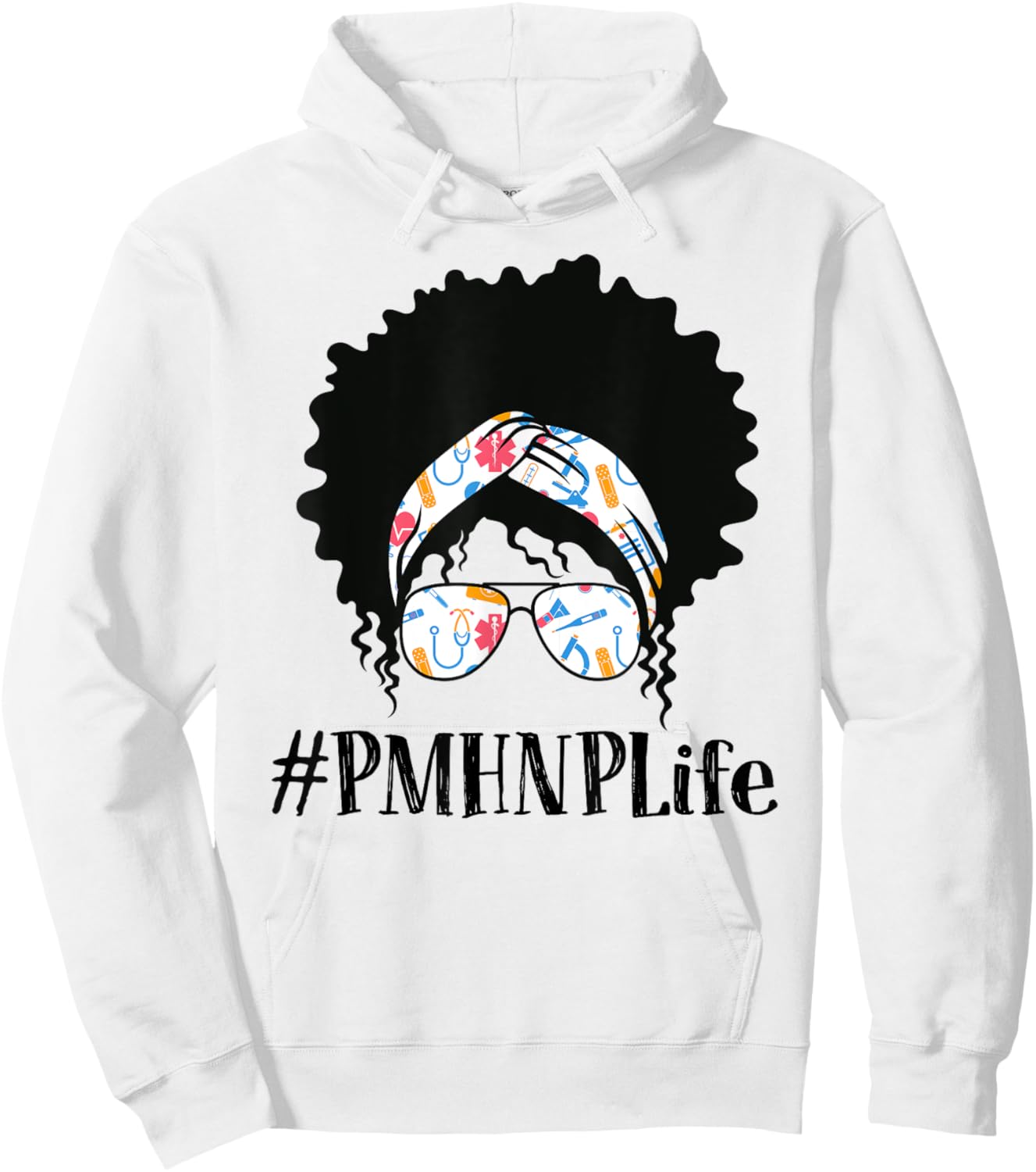 PMHNP Psychiatric Mental Health Nurse Practitioner Black Hoodie - Hoodie | White