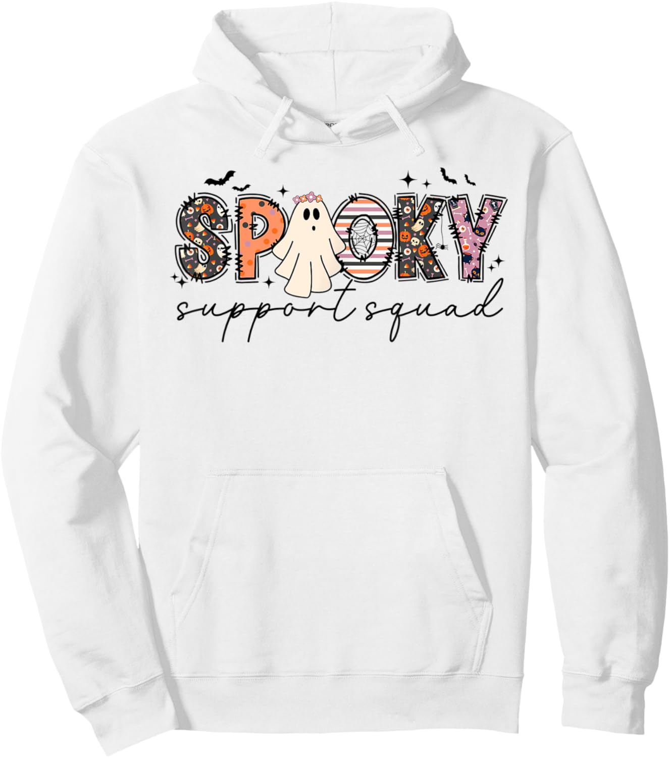 Spooky Support Squad Halloween School Office Staff Employees Hoodie - Hoodie | White