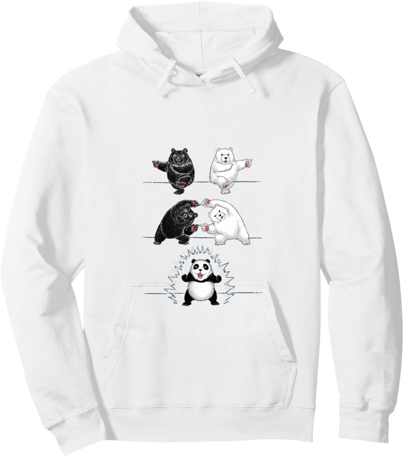 Panda Bear Giant Panda Fusion Dance Polar White Back Merge Hoodie - Hoodie | White