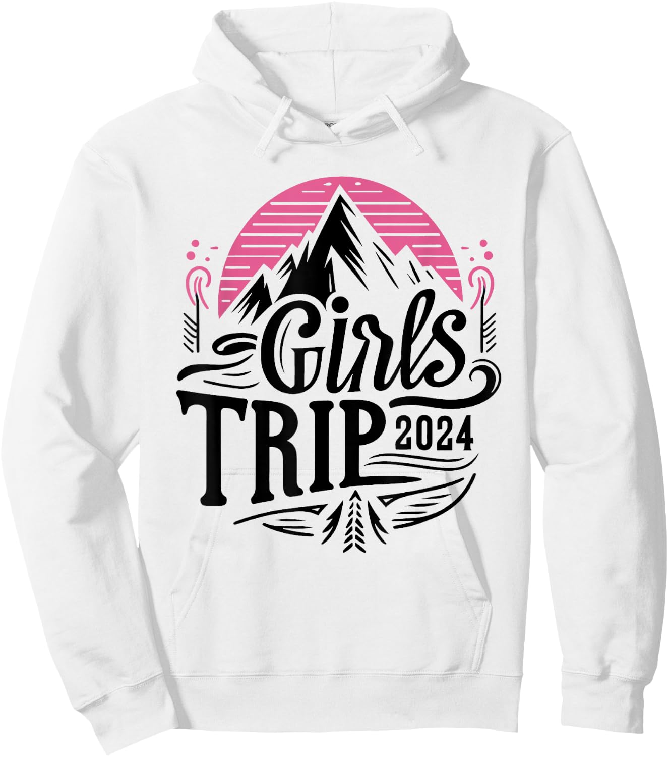Girls Trip 2024 Mountain Adventure Design Hoodie - Hoodie | White