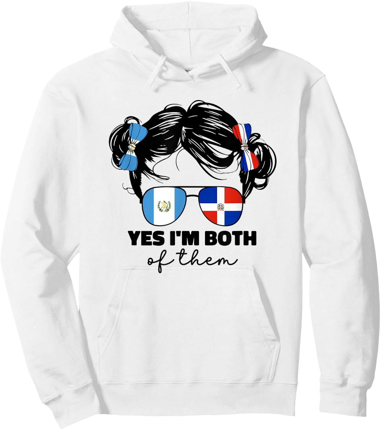 Half Dominican And Guatemalan Guatemala Flag Kids Girls Mix Hoodie - Hoodie | White