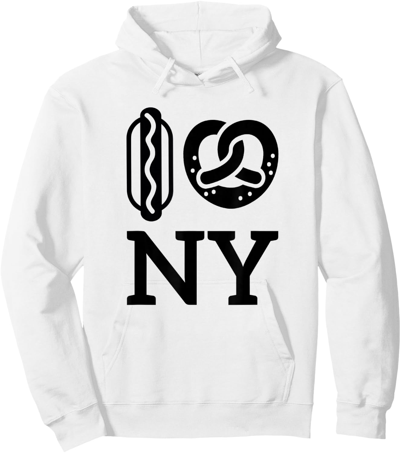 Hot Dog Soft Pretzel New York City NYC Hoodie - Hoodie | White