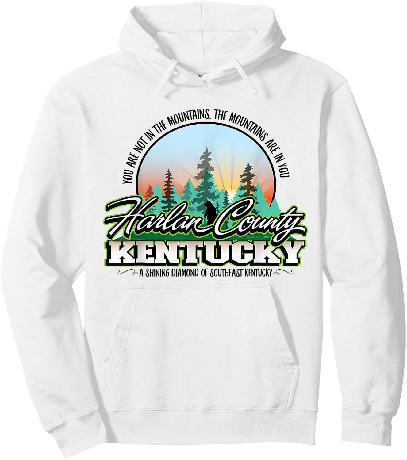 Harlan County Kentucky The Mountains Are In You Black Bear Hoodie - Hoodie | White