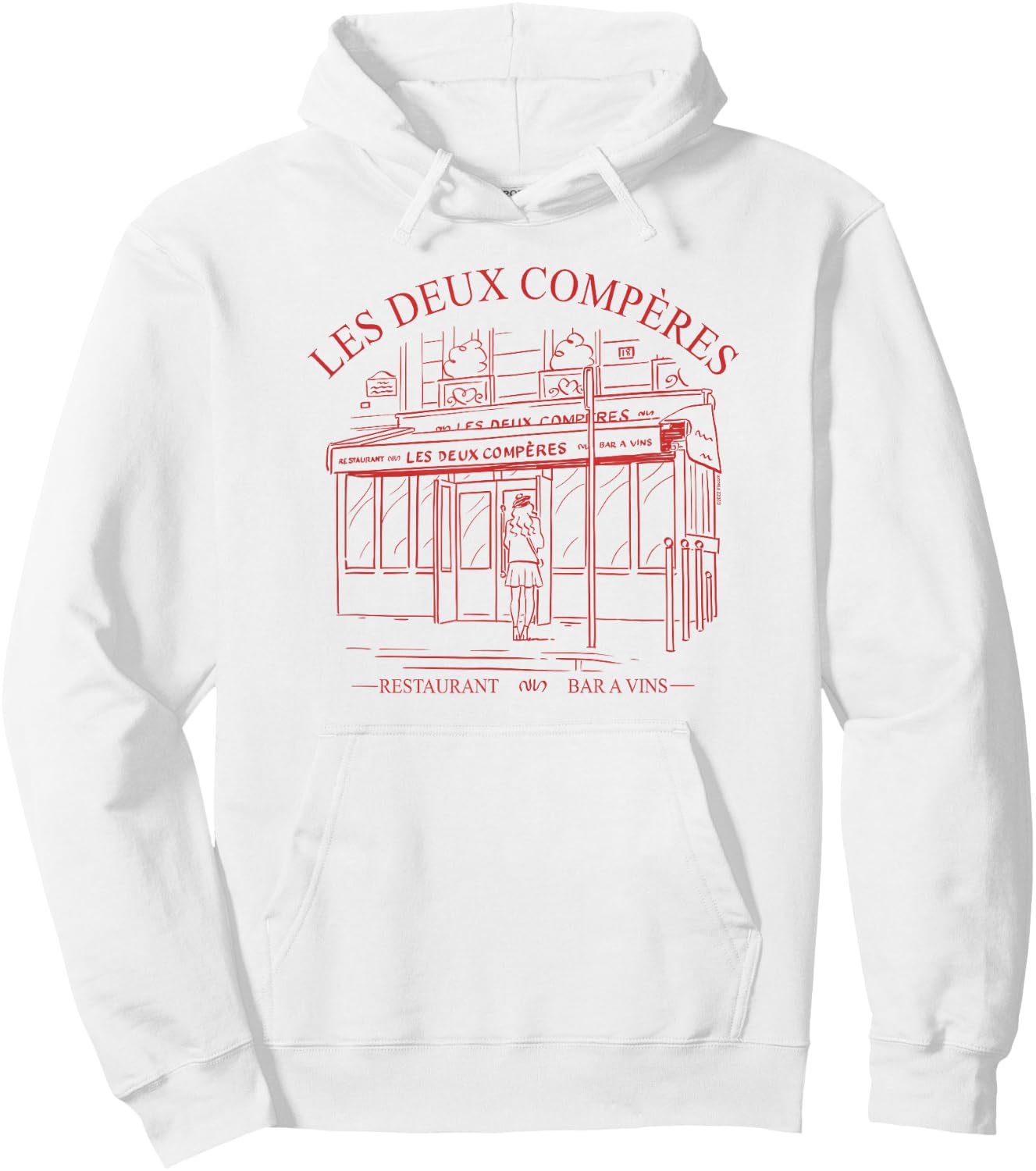 Emily in Paris Les Deux Compères Restaurant Outline Portrait Hoodie - Hoodie | White