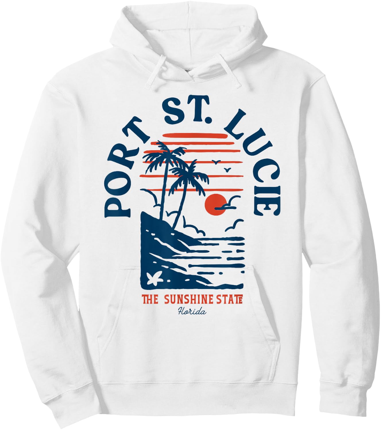 Port St. Lucie Florida Retro Surfer Vintage Beach Hoodie - Hoodie | White