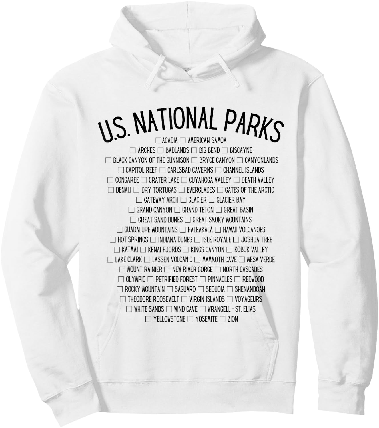 American National Parks Checklist - US National Parks Family Hoodie - Hoodie | White