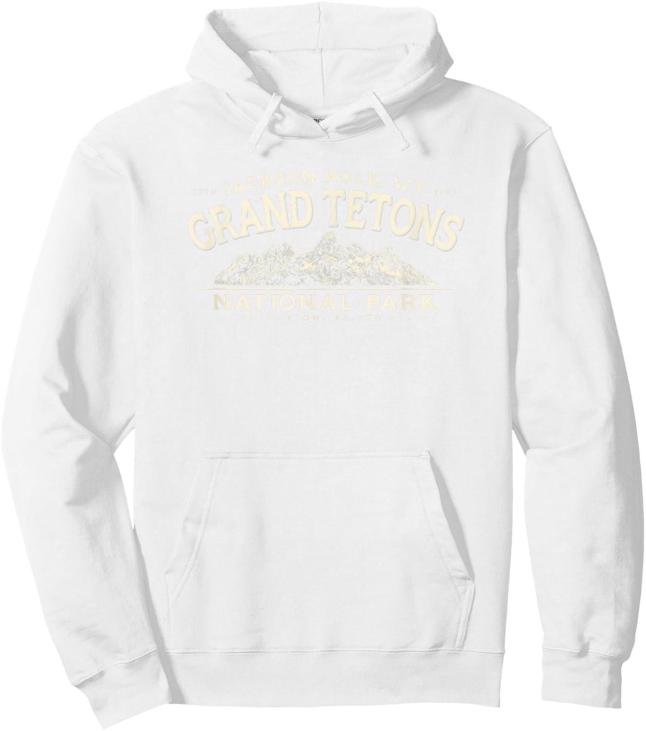 Grand Teton National Park Mountains Graphic Hoodie - Hoodie | White