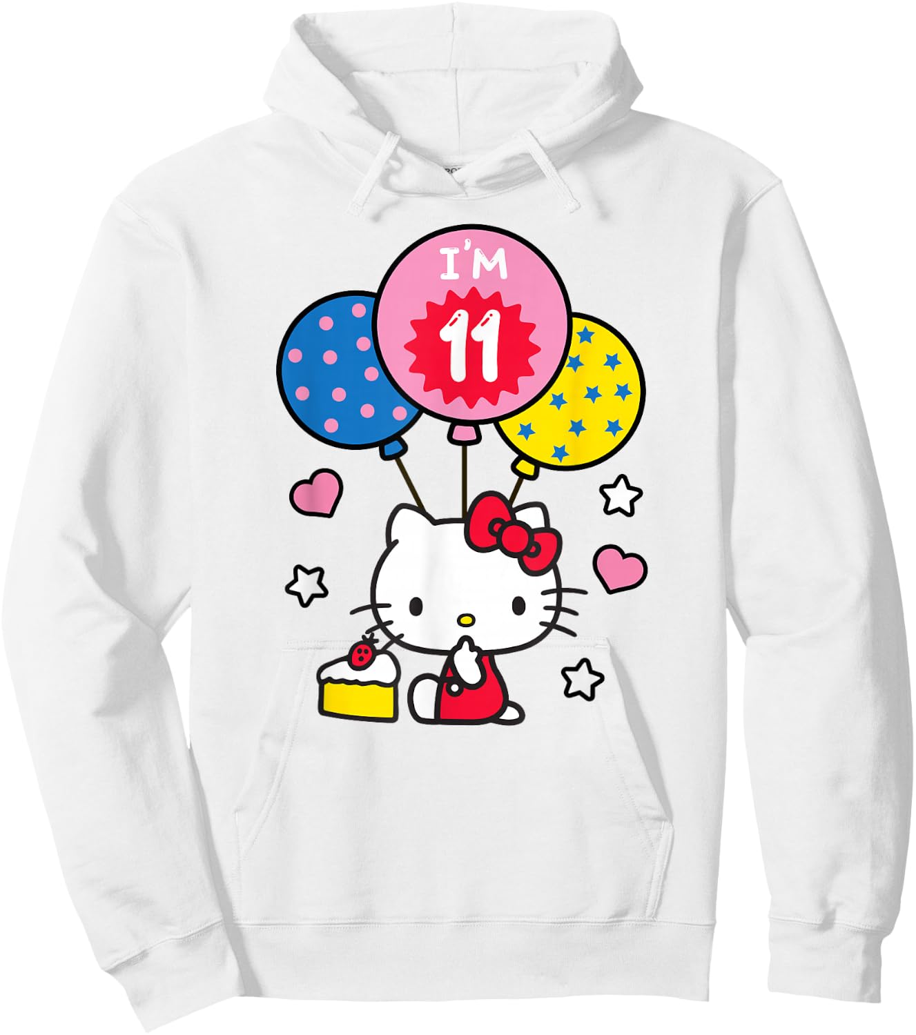 Hello Kitty I'm 11 Birthday Hoodie - Hoodie | White