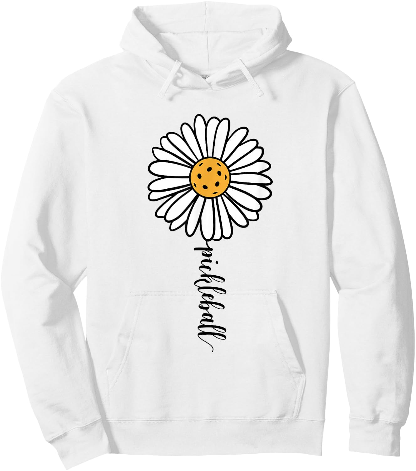 Pickleball Daisy Flower Hoodie - Hoodie | White