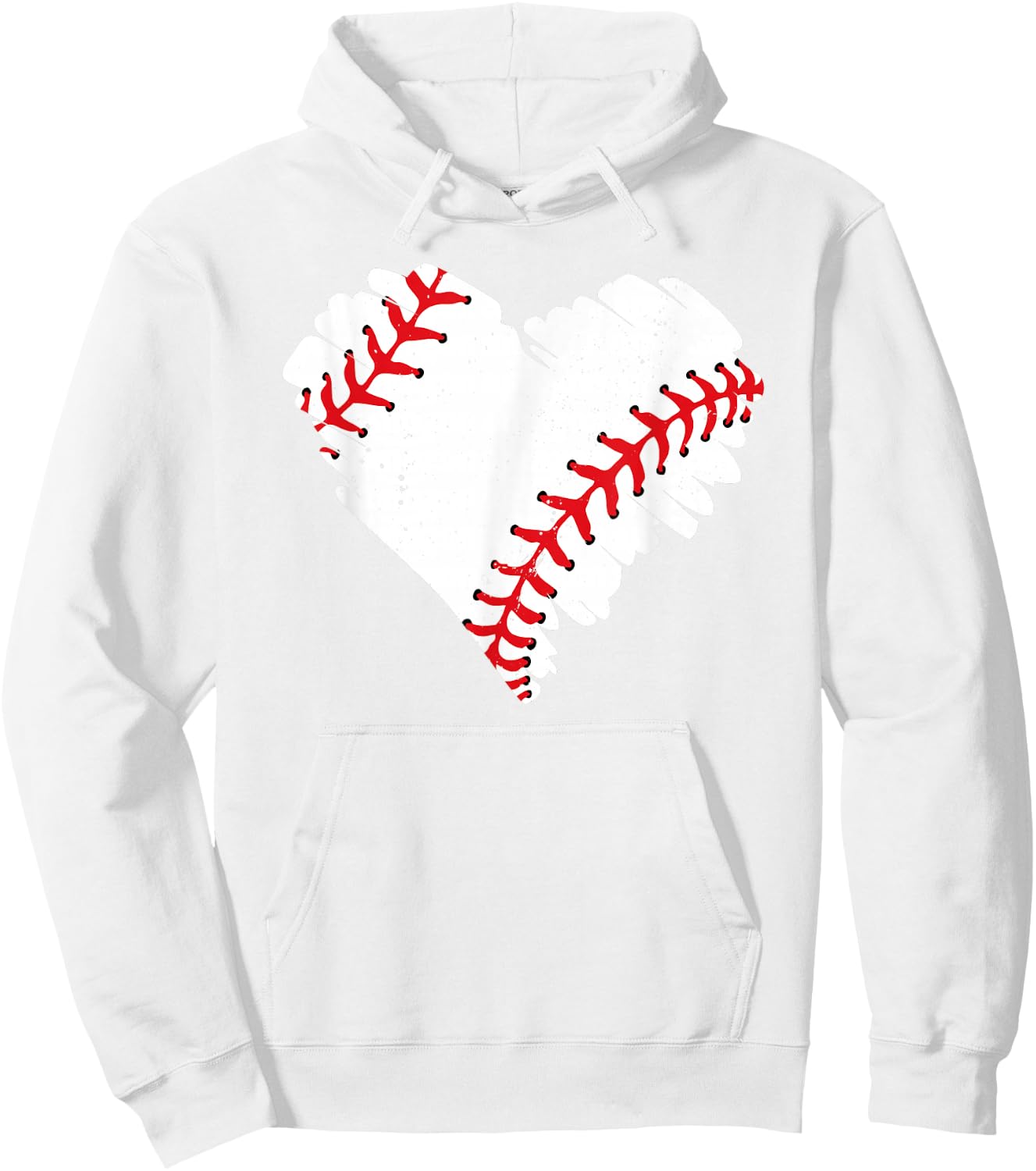 Orange Baseball Heart Hoodie - Hoodie | White