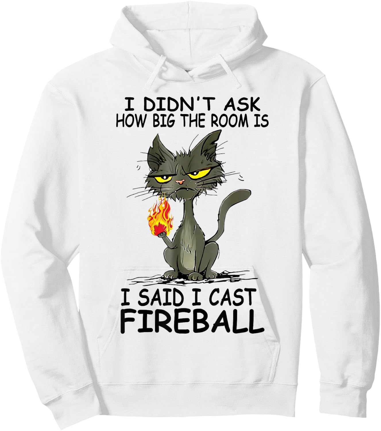I Didn't Ask How Big The Rooms Is Said I Cast Fireballs Cat Women Hoodie - Hoodie | White