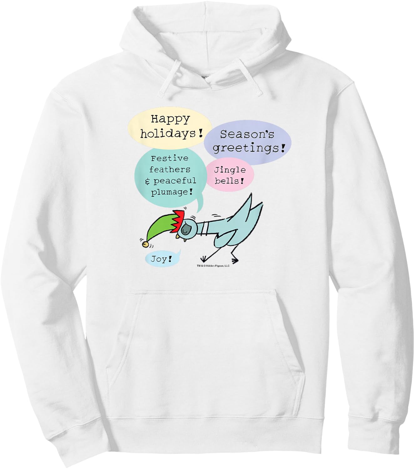 The Pigeon Seasons Greetings Christmas Pigeon Hoodie - Hoodie | White