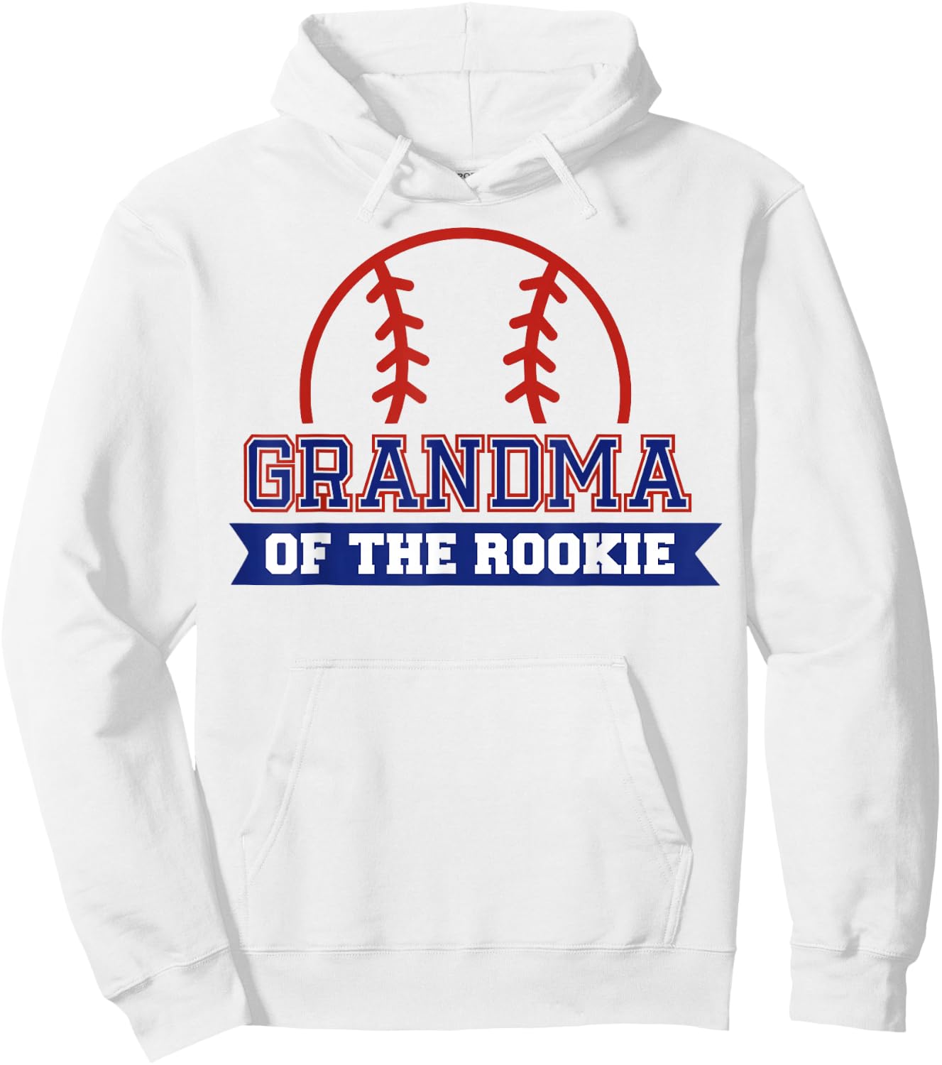 Grandma of Rookie 1st Birthday Baseball Theme Matching Party Hoodie - Hoodie | White
