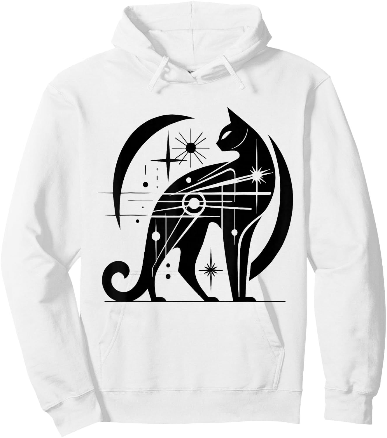 Cat Midcentury Mid Century Retro Atomic Age Modern Hoodie - Hoodie | White
